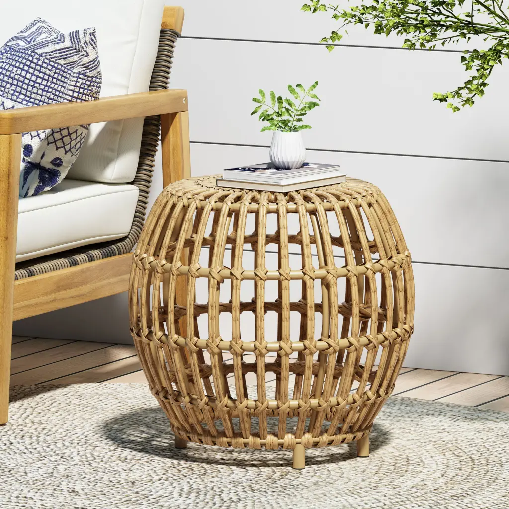 Ottawa Side Table Light Brown Wicker nh-cloudhouse