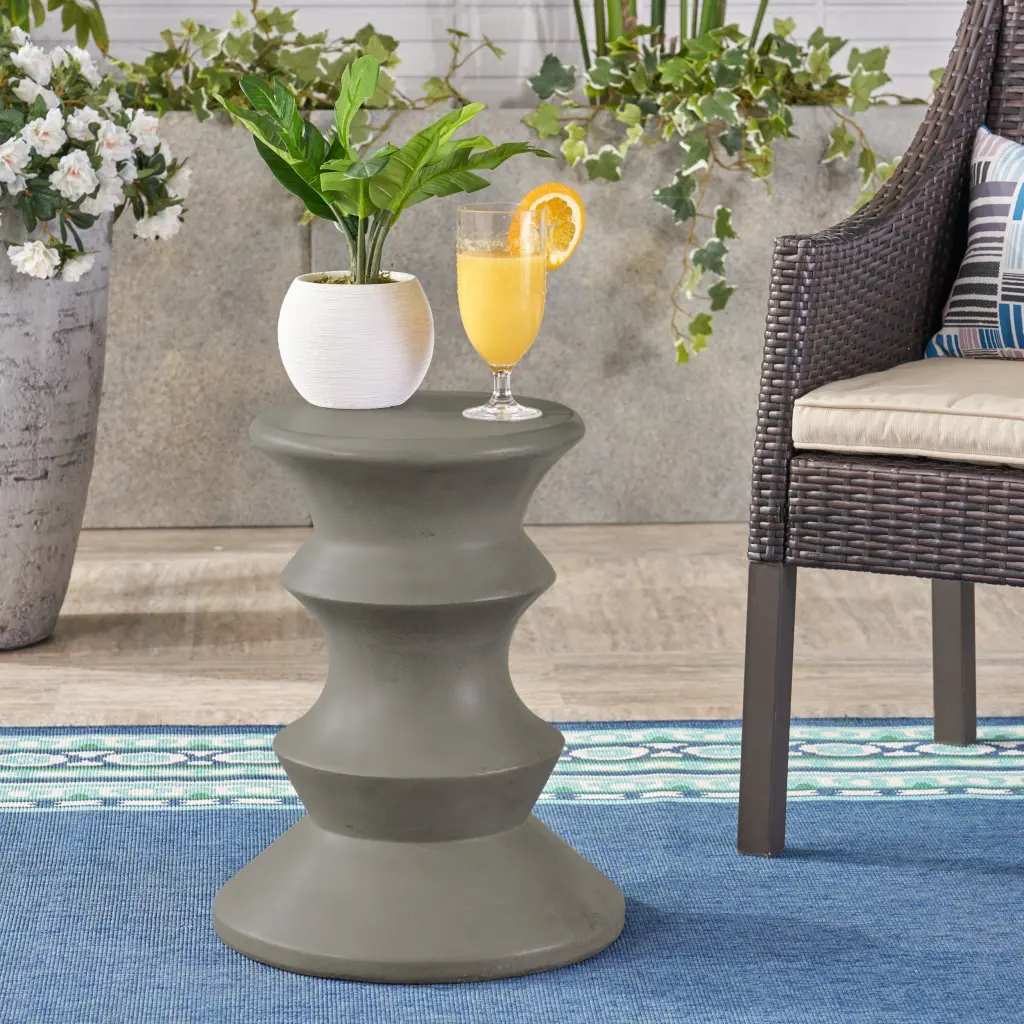 Eureka 22 Mgo Side Table Light Grey Concrete Finish nh-gardenpara