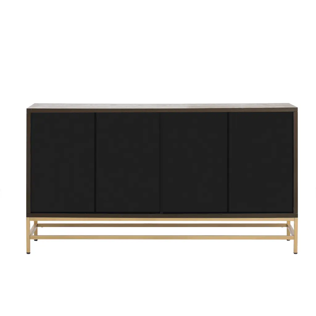 Retro Style Sideboard Adjustable Shelves Rectangular Metal Handles trexm