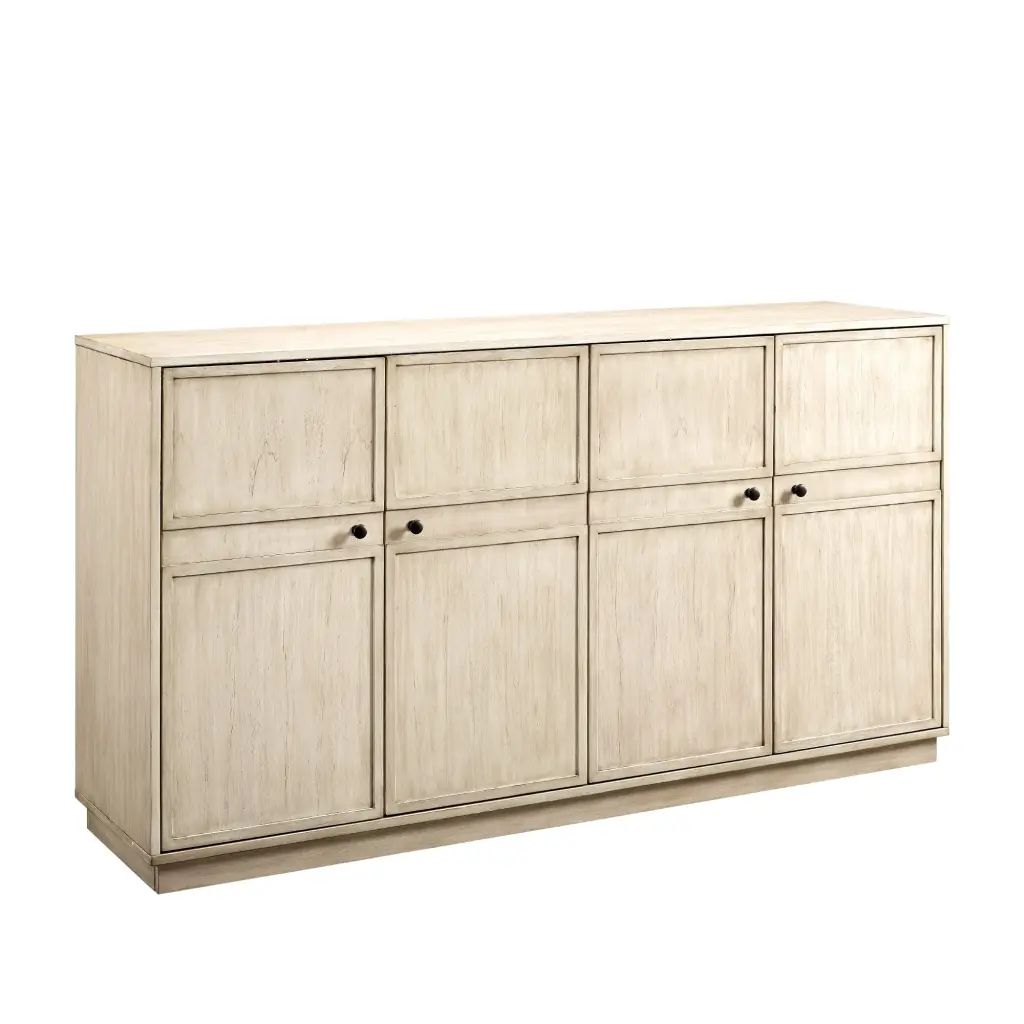 Timeless Framed 4 Door Sideboard Birch Light Brown MDF Storage Cabinet Living Room walker edison