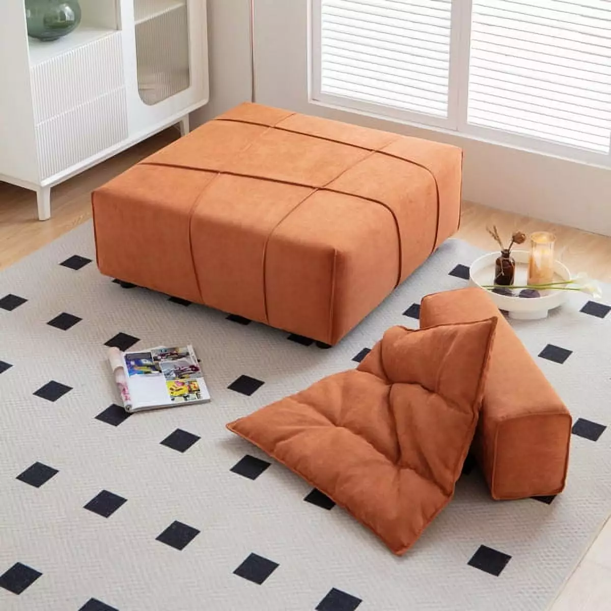 Modular Sectional Single Sofa - Armless Chair Removable Back Cushion - 33.1 Inches Small Spaces SY