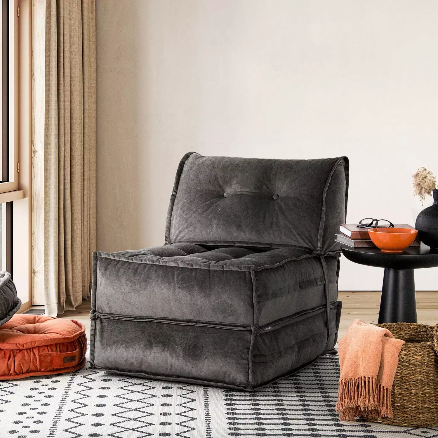 Salida-Mocca Anthracite 1-Seat Sofa-Bed - Compact and Stylish Small Spaces