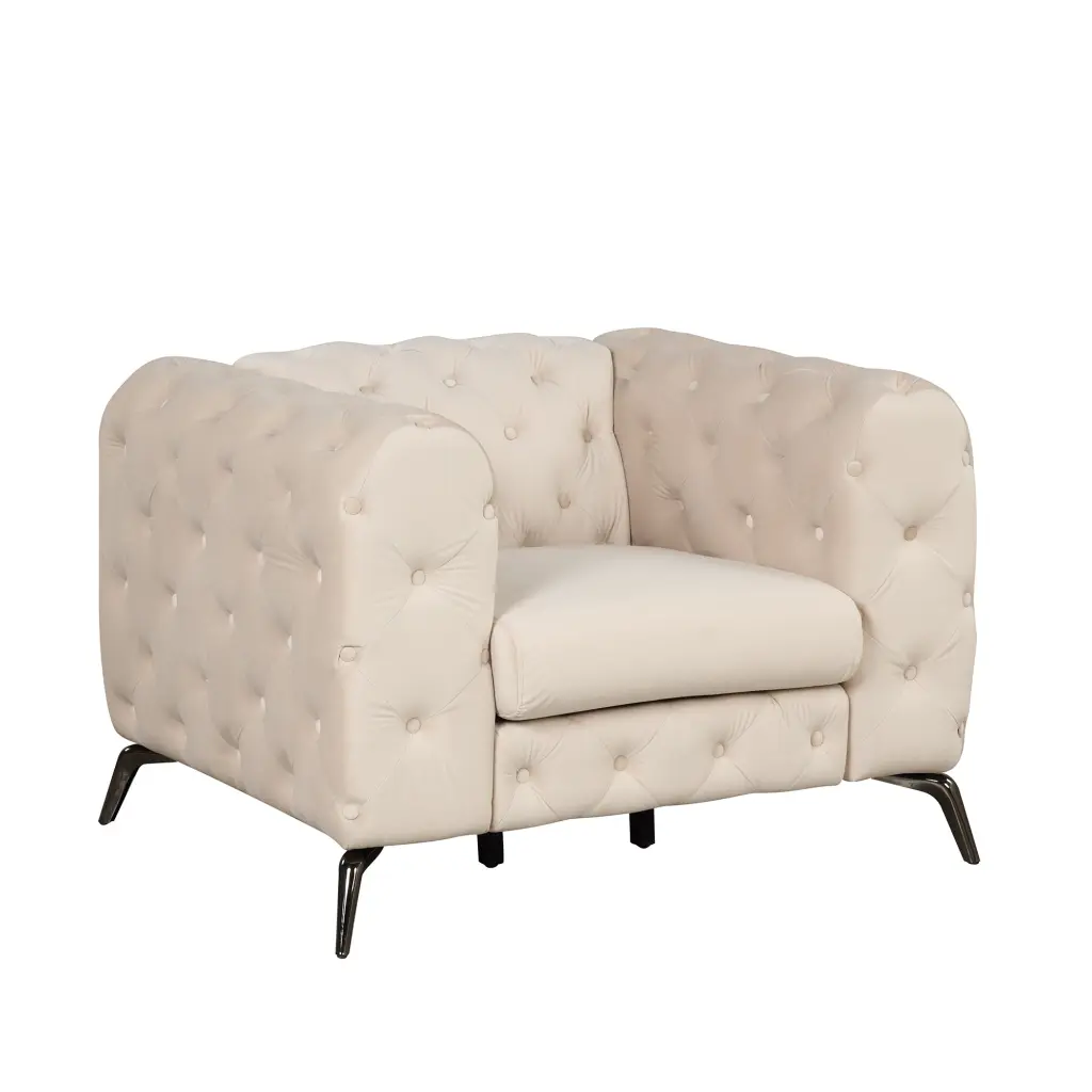 40.5 Inch Velvet Upholstered Accent Sofa Modern Single Sofa Chair Button Tufting oris fur.