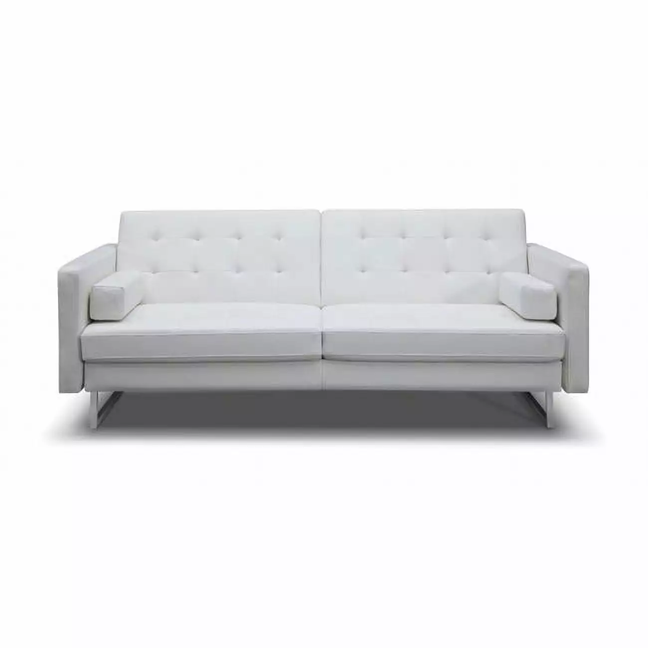 HomeRoots 80x45x13 White Stainless Steel Sofa Bed Convertible