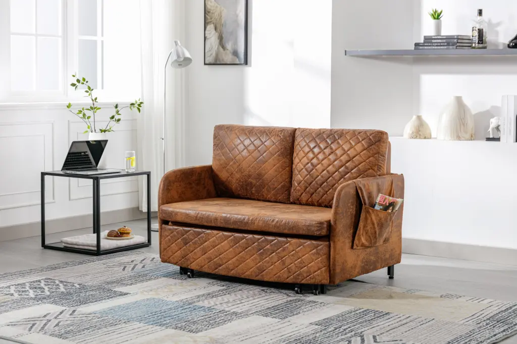 Coolmore Convertible Sleeper Sofa Bed Modern Velvet Loveseat Couch Storage w1539 coolmore