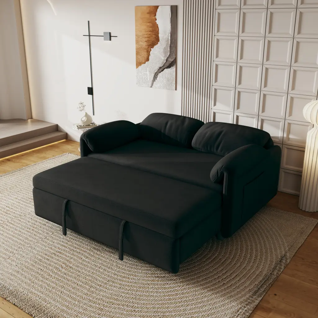 54 Inch Velvet Sofa Sofa Bed Dual Purpose Living Room Retractable Bed Guest Bed ylf fff
