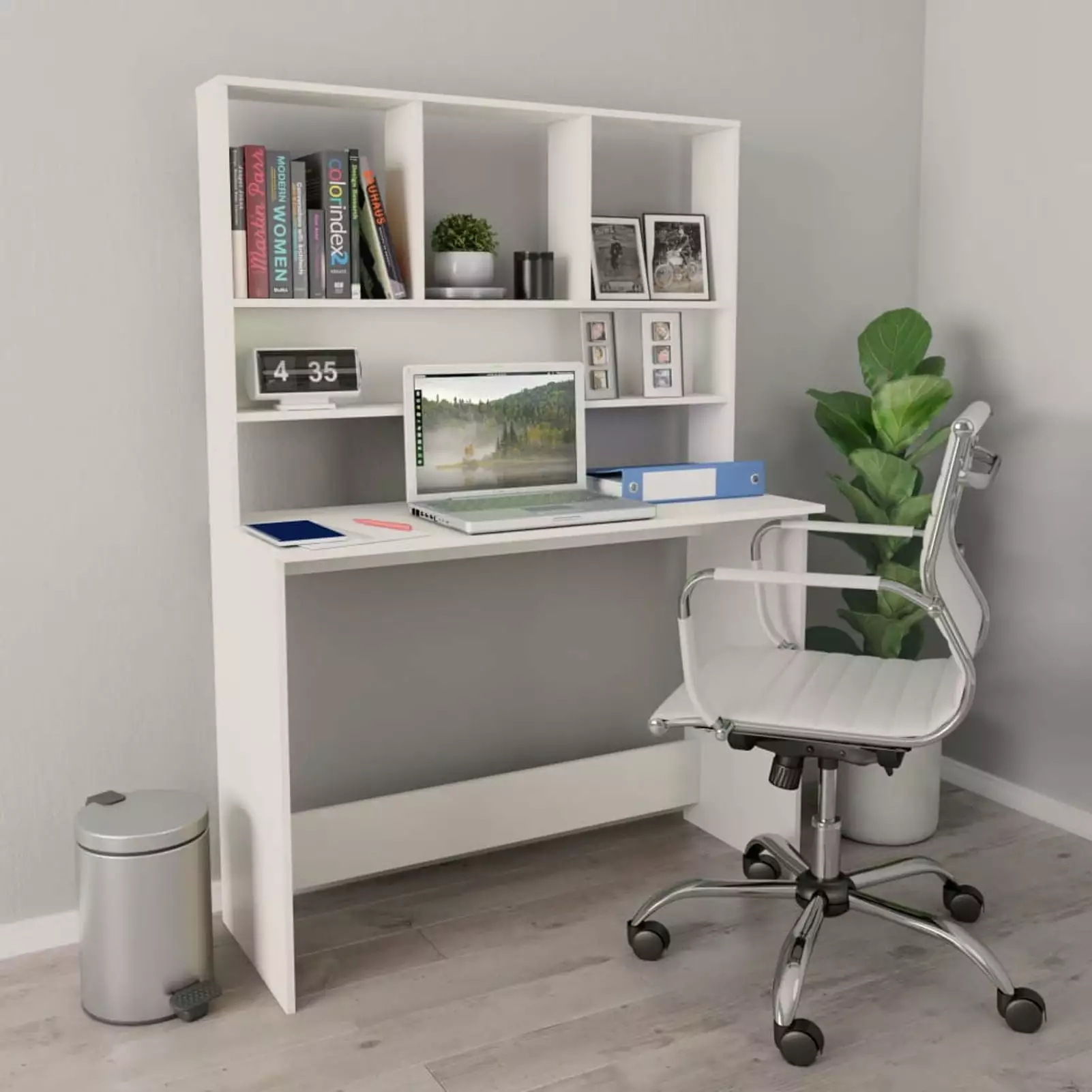 Suzicca Desk Shelves White 43.3x17.7x61.8 Engineered Wood ammoon