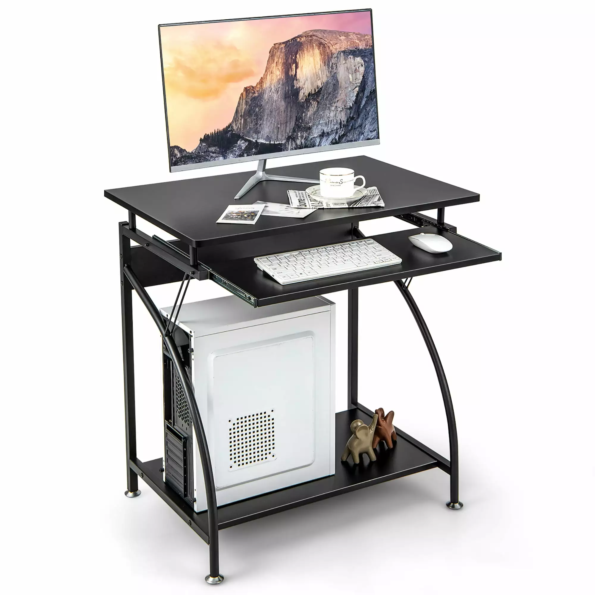 Gymax 27.5 Small Laptop Computer Desk Keyboard Tray Home Office