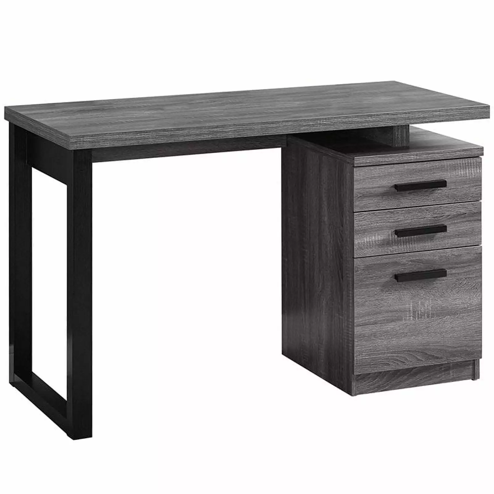 UrbanPro Computer Desk Home Office Laptop Storage Drawers 48L Laminate Grey Compact Workstation