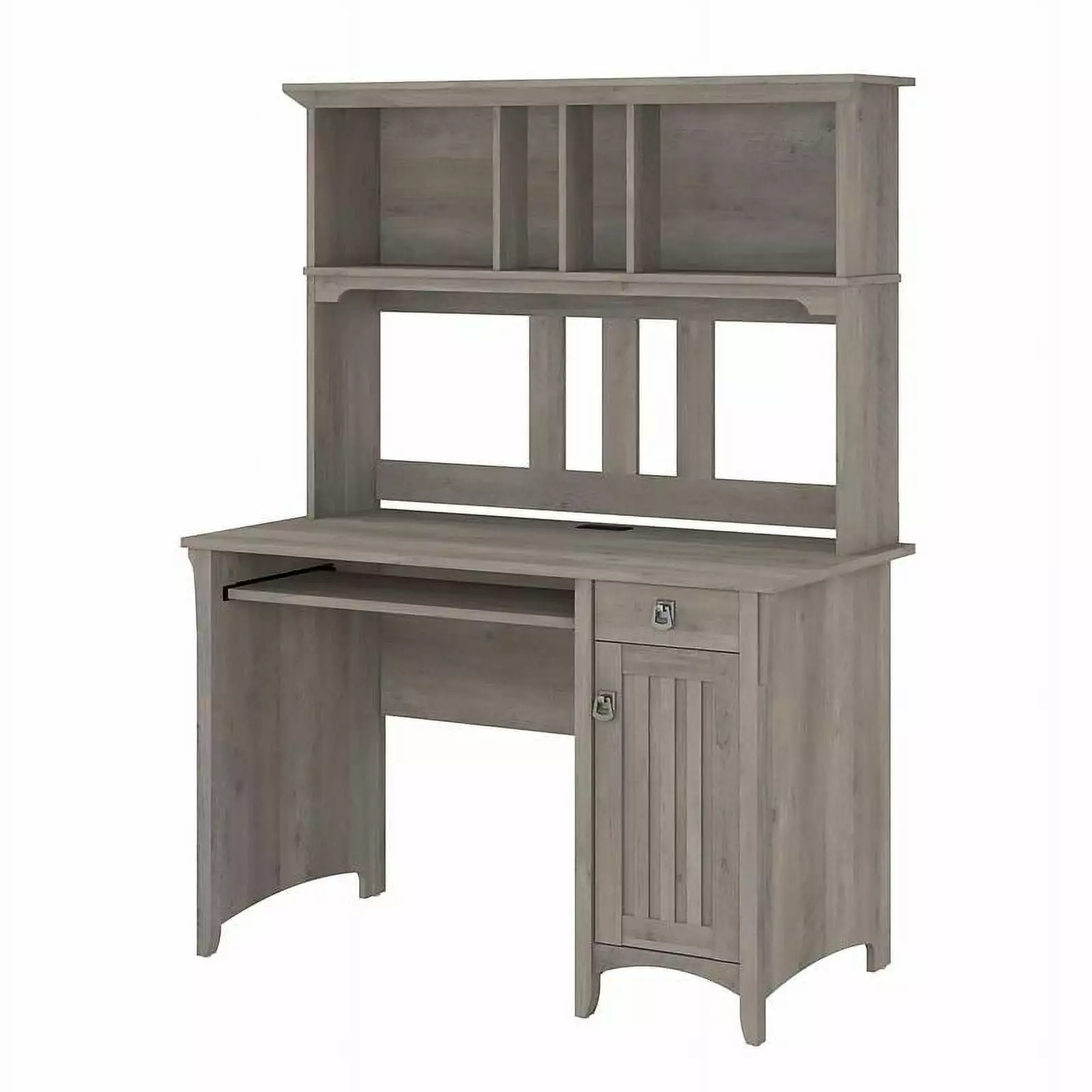 UrbanPro Farmhouse Small Computer Desk Hutch Driftwood Gray Compact Desk