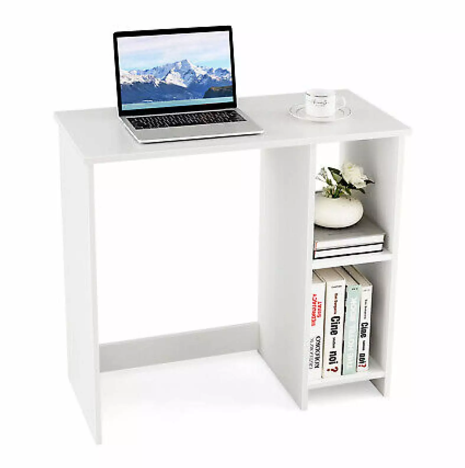 ZHANGHU 31.5 Inch Small Computer Desk Home Office Study Writing Desk 2 Compartments