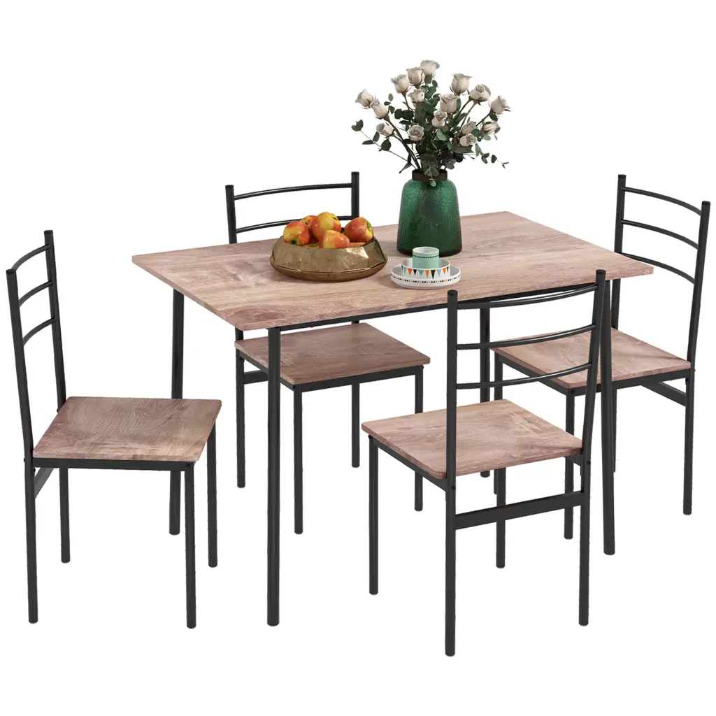 Homcom 5 Piece Dining Room Table Set 4 Space Saving Kitchen Table and Chairs aosom business
