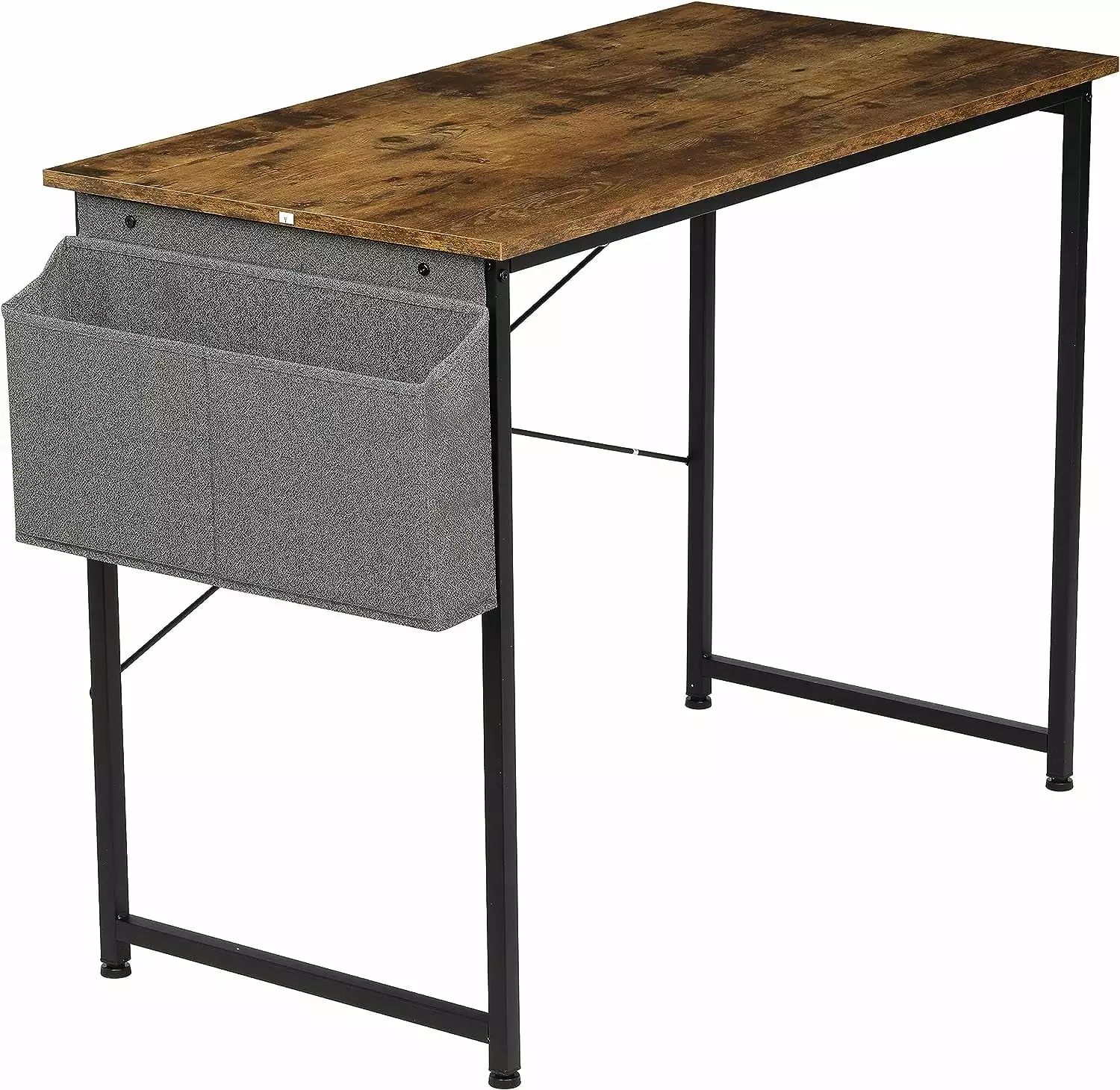 Homiyad Computer Office Desk 40 Inch Writing Small Space Study Table Modern Simple Style Worktable Storage Bag Home Bedroo...