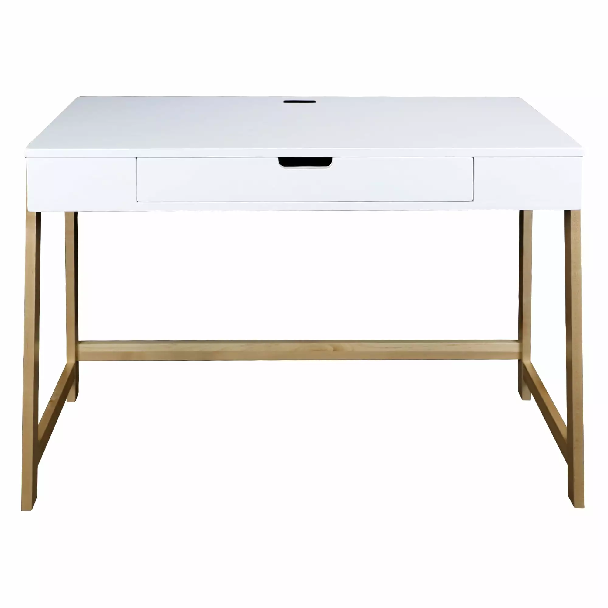 Indoor Furniture Neorustic Smart Desk Usb Ports Two-Tone White Natural American Trails