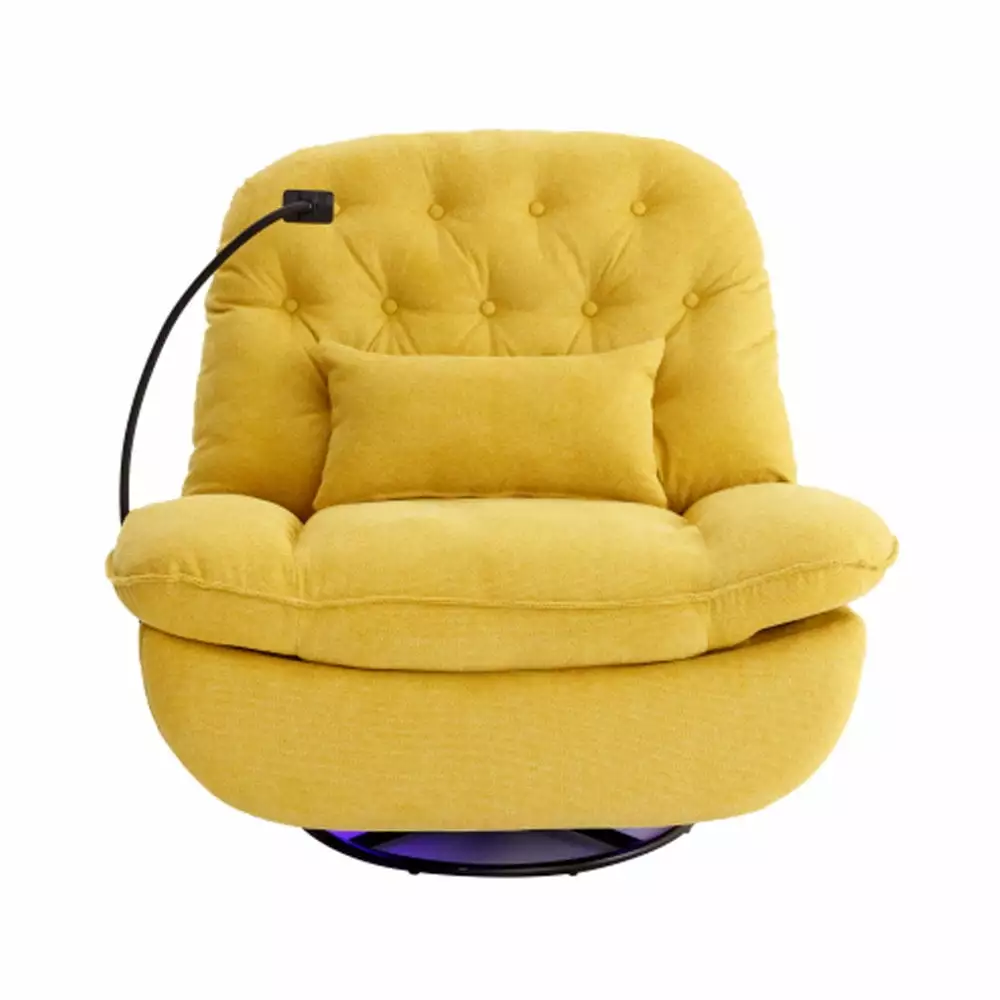 Yellow Recliner Voice Control Bluetooth Music Player and USB Ports Hypeshops