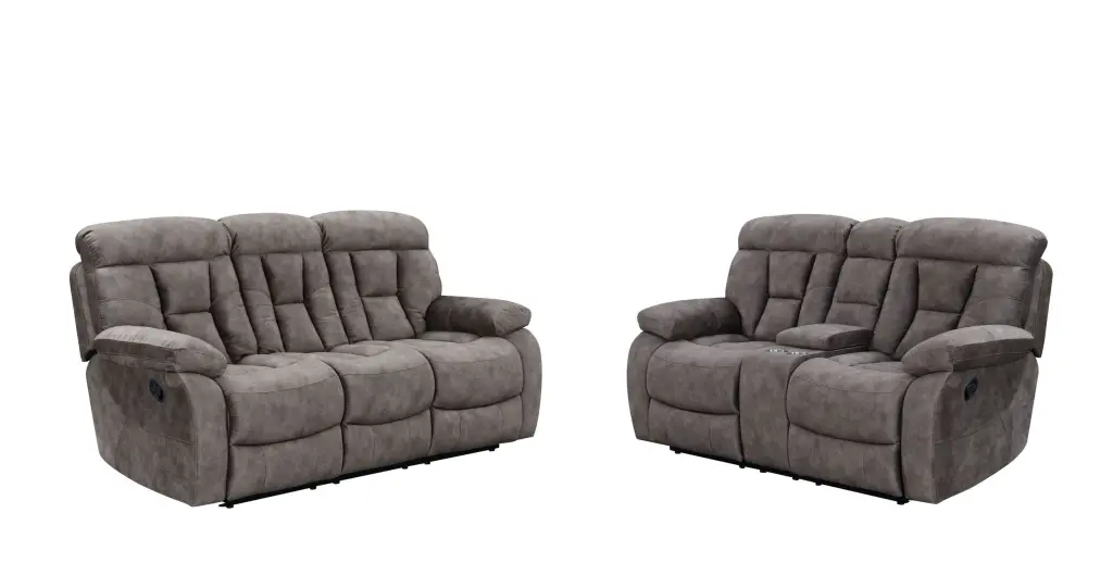 Bogata Sofa and Loveseat Set Dark Gray Wood 5 Seat Living Room Furniture steve silver furniture