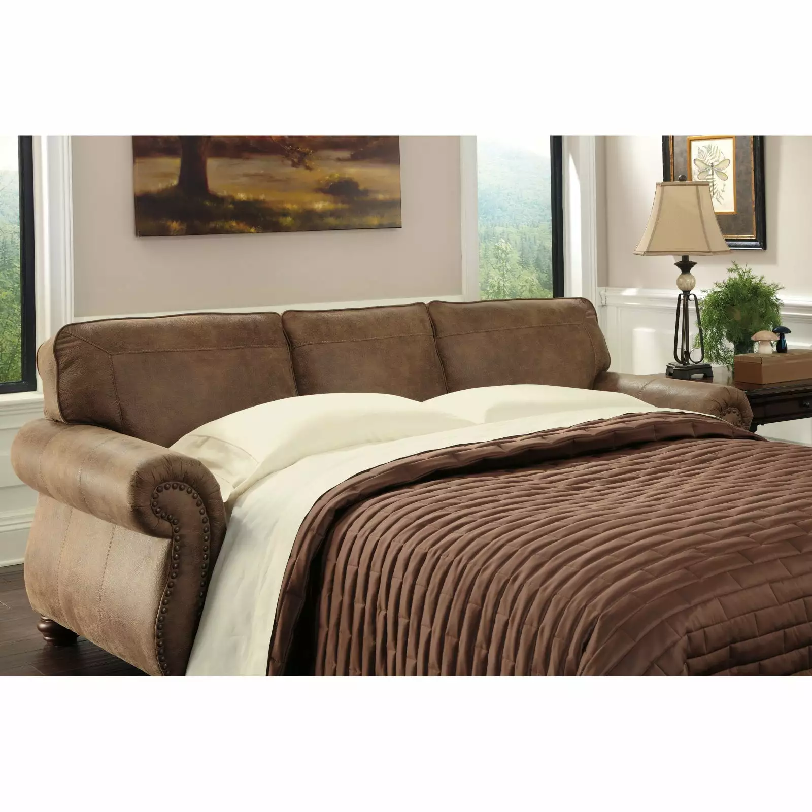 Signature Design Ashley Larkinhurst Queen Pullout Sofa Bed Brown Sleeper Ashley Furniture