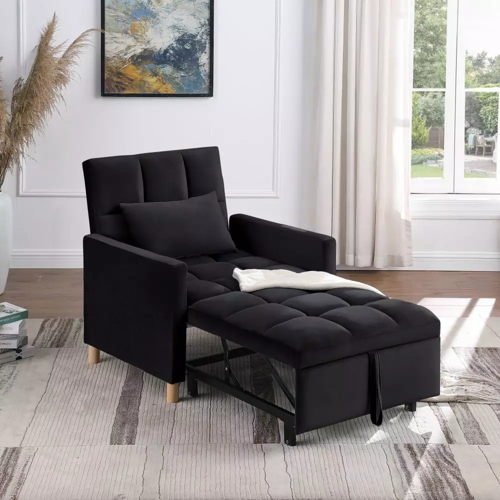 Convertible Sofa Bed Couch Pillow and 3 Angle Adjustable Backrest - 330 Pounds Capacity Kojooin