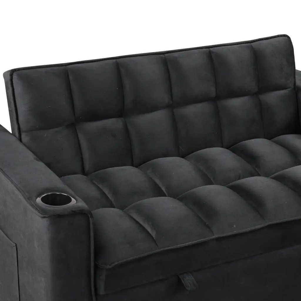 58 Inch 4 1 Multi Functional Sofa Bed Cup Holder and USB Port Living Room oris fur.