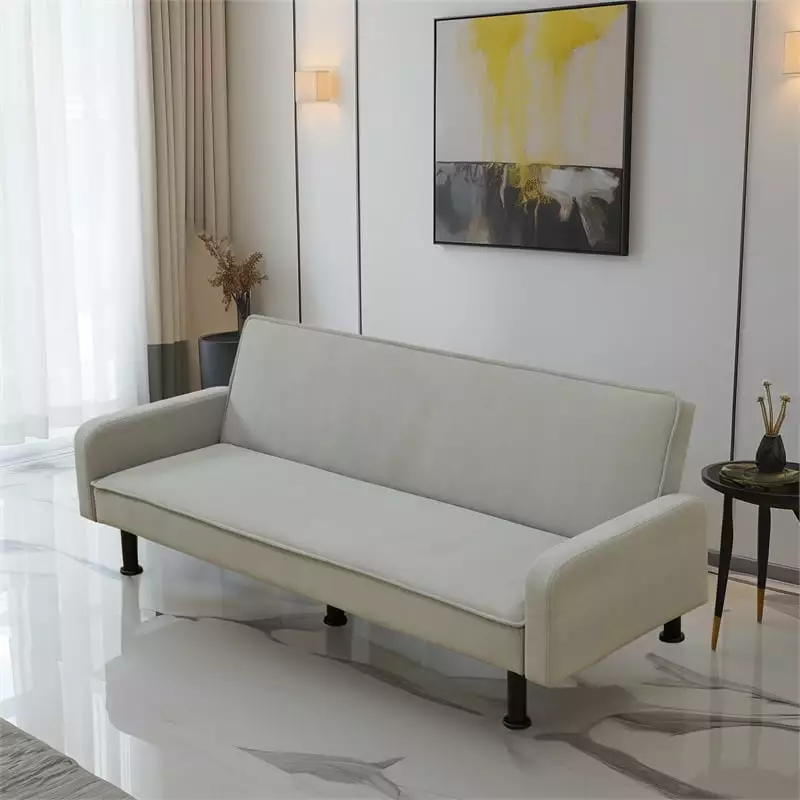 Grey Flannel Sofa Bed Metal Legs Living Room Star Home Living
