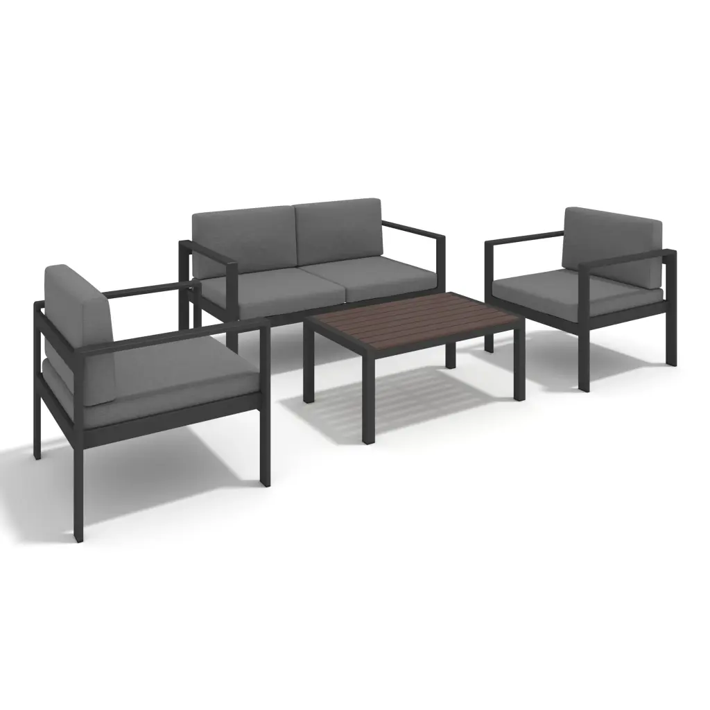 Aluminum Modern 4 Piece Sofa Seating Group Patio Garden Outdoor Furniture Set golden art