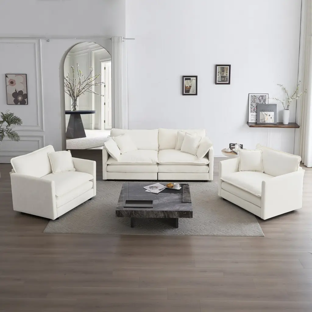 3 Piece Sofa Set Arm Pillows and Toss Pillows ui furniture