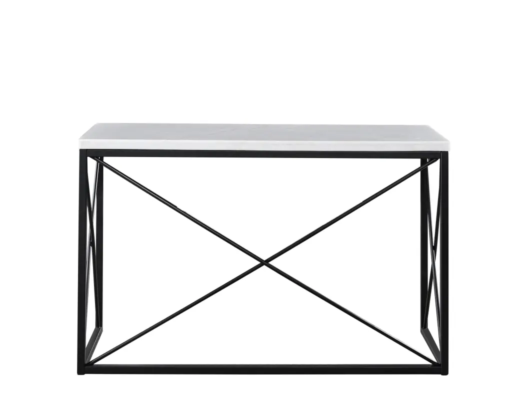 Skyler White Marble Top Rectangular Sofa Table White Marble steve silver furniture