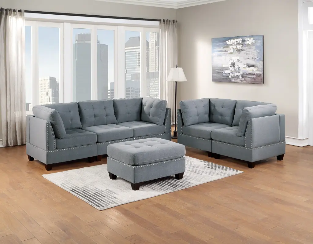 Modular Sofa Set 6Pc Set Living Room Furniture Sofa Loveseat Tufted Cushions kanepe