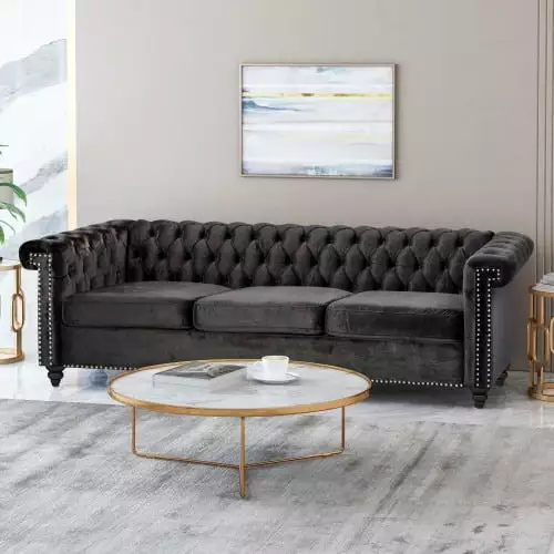 Goldmeet 3-Seater Modern Sofa Sturdy Frame and Comfortable Cushions Living Room