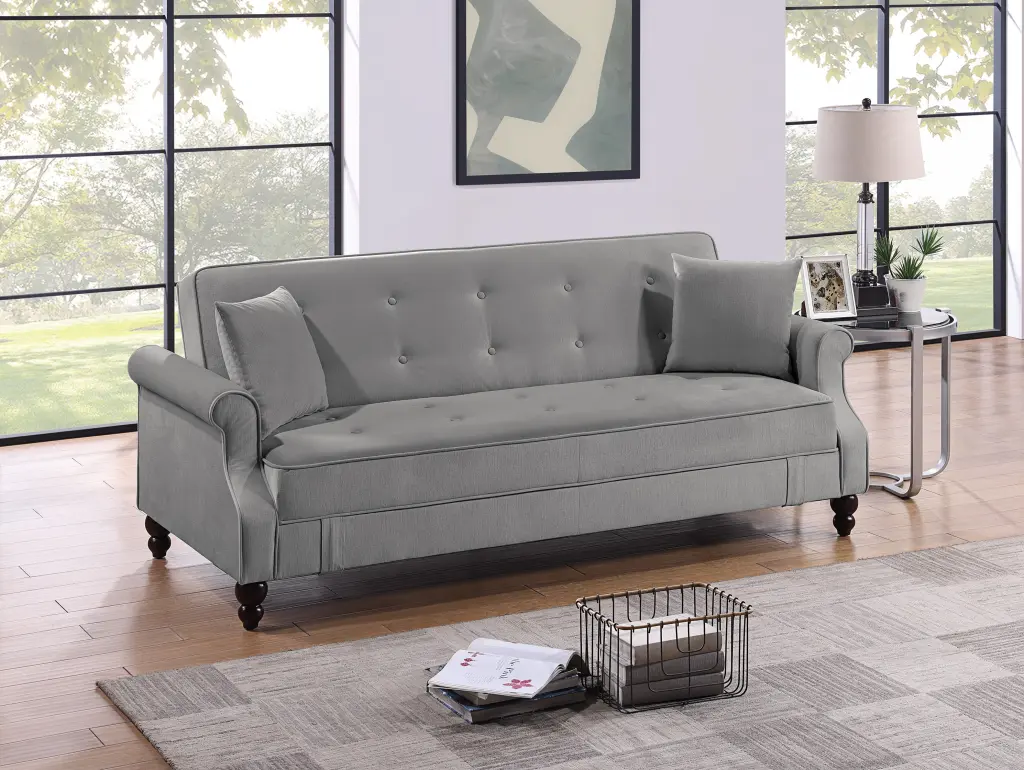 Contemporary Living Room Adjustable Sofa Gray Burnt Out Fabric kanepe