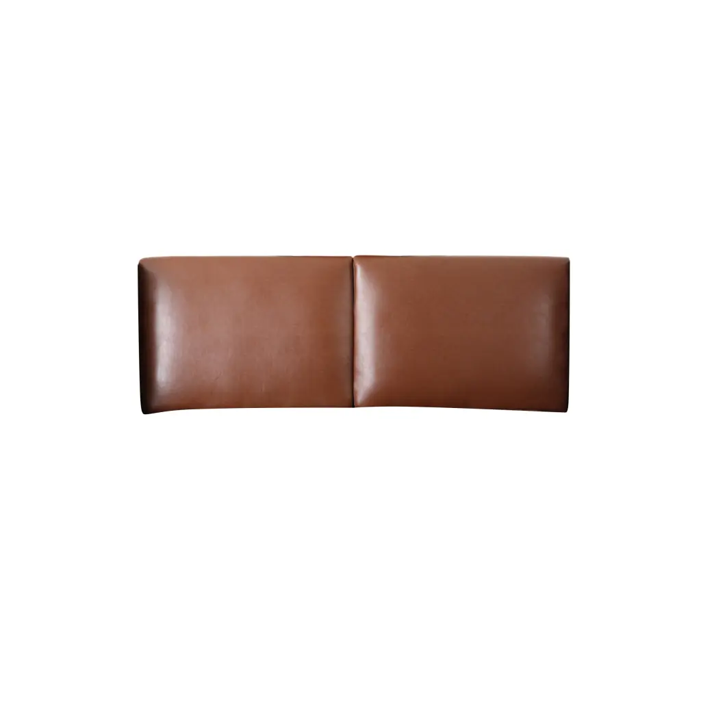 3 Seater Sofa Light Brown PU Leather 3 Seat Couch Living Room nh-mirod