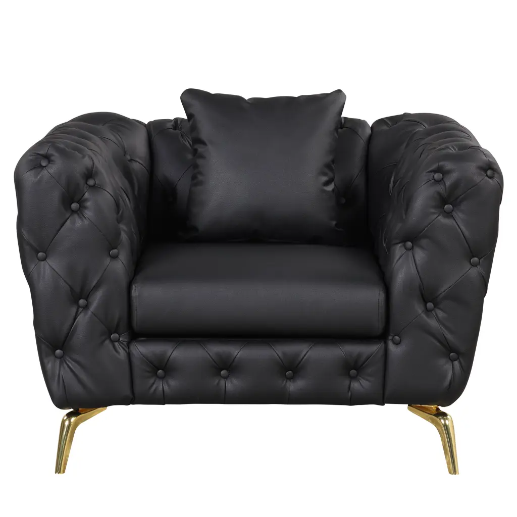 44 Inch Modern PU Upholstered Sofa Couch Robust Metal Legs rnb