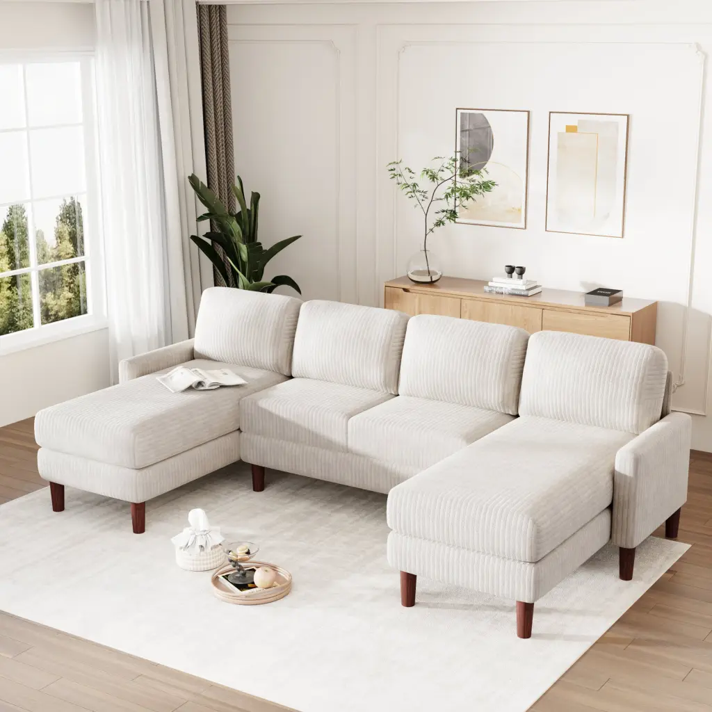 U Shaped Sponge Filled Cushion Combination Sofa Living Room u_style