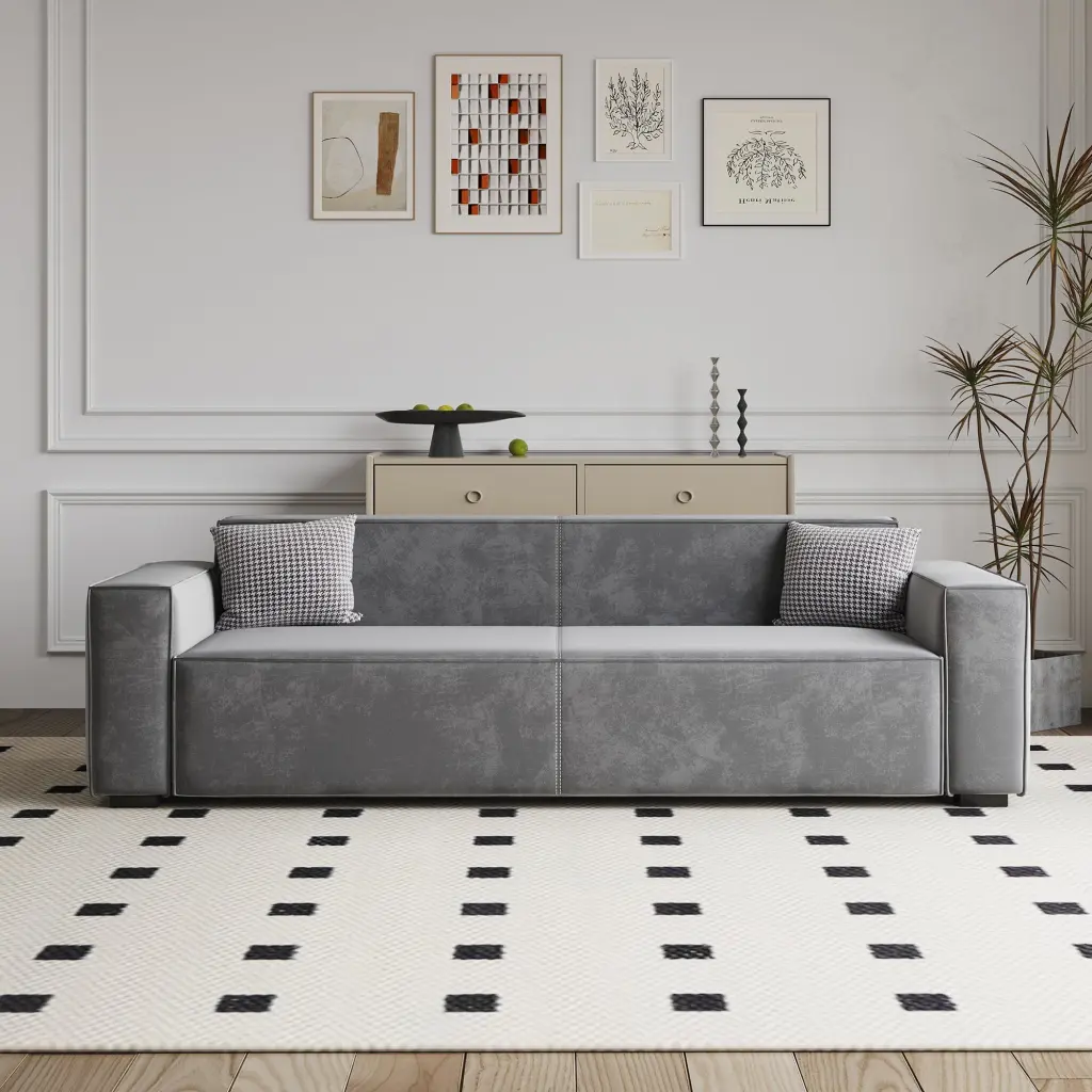 Modern Fabric Upholstered Tufted Couch Living Room Couches w2656