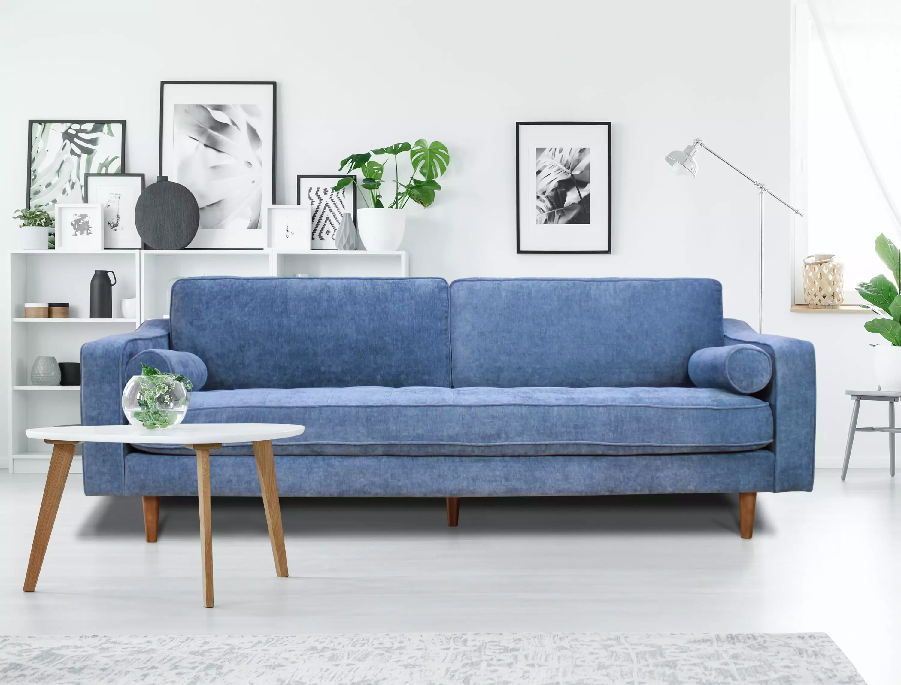 Anderson Sofa Denim Blue Modern Living Room Furniture Wobythan