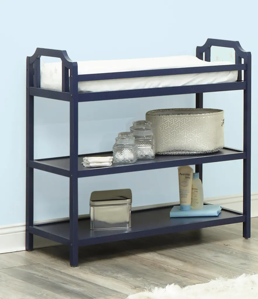 Celeste Changing Table Navy Blue Solid Wood Durable Nursery Furniture simple living