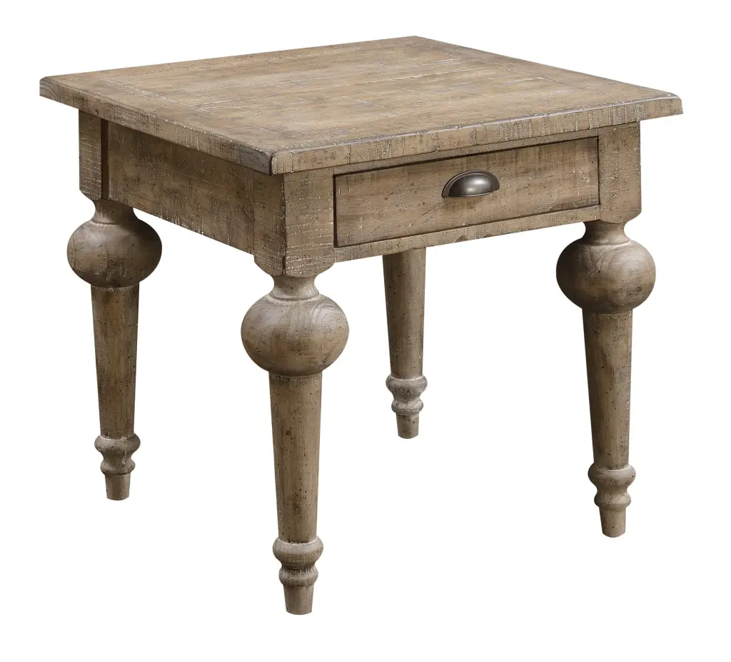 Ludin Taupe Square End Table Solid Wood wallace - bay