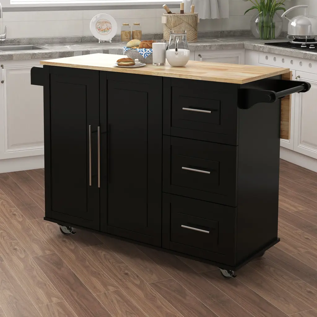 Kitchen Island Spice Rack Towel Rack And Extensible Solid Wood cl worthy houseware co.-ltd.