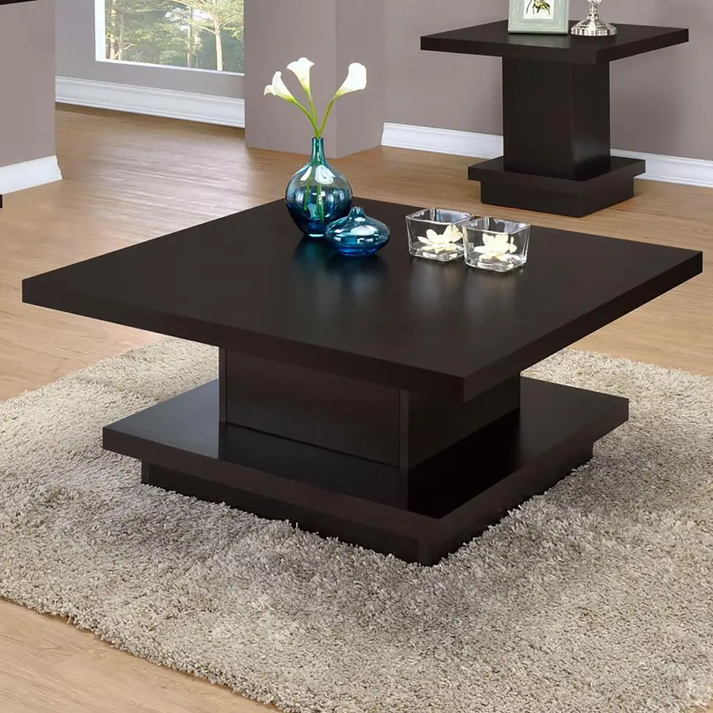 Cappuccino Square Coffee Table Living Room Brown Wood furniture max