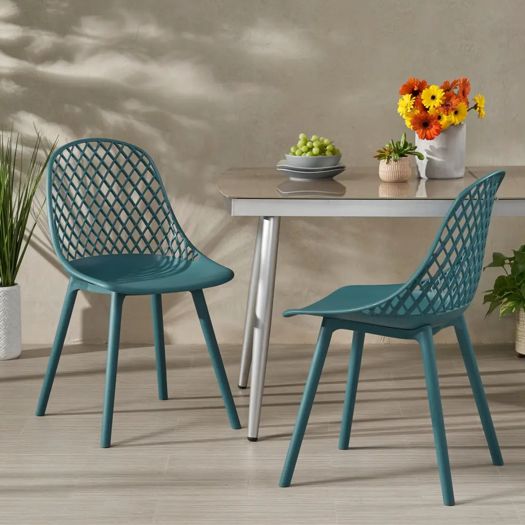 Lily Chair Green Polypropylene Modern Stackable Chair Indoor Outdoor Use nh-ihave