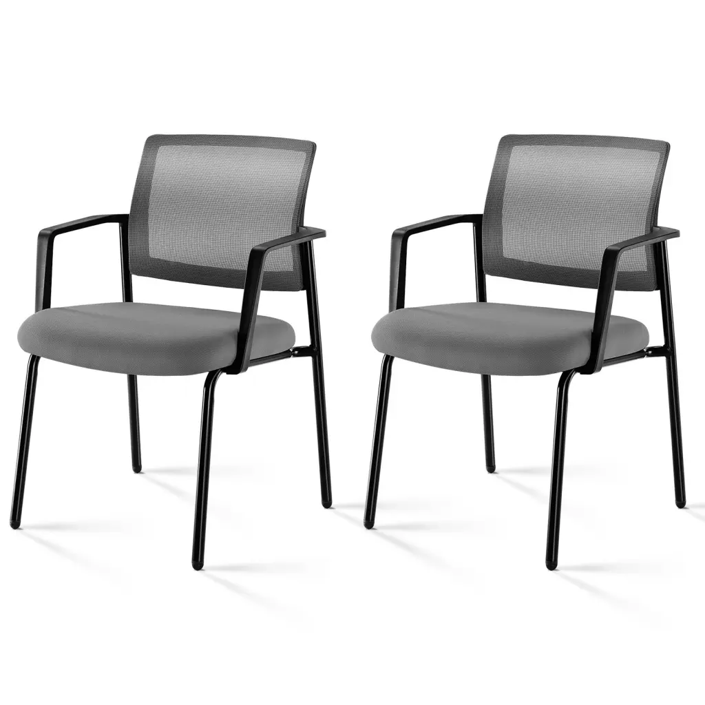 Mesh Back Stacking Arm Chair Upholstered Fabric Stacking Chairs Sturdy Design w2201