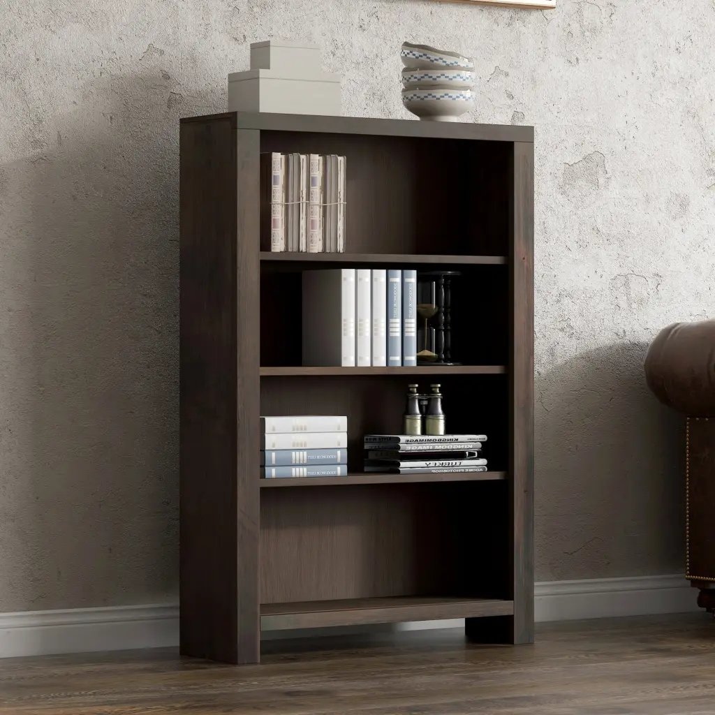Joshua Creek 48 Inch High 4 Shelf Bookcase No Assembly Required Barn Style bridgevine home