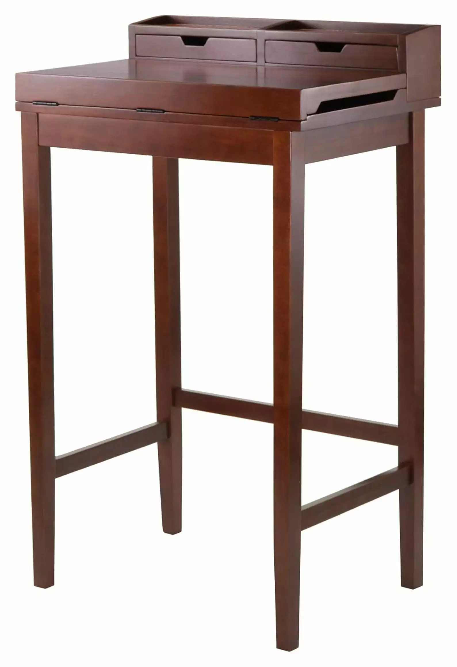 Walnut High Desk Writing Area and Hutch Home Office BMJHH
