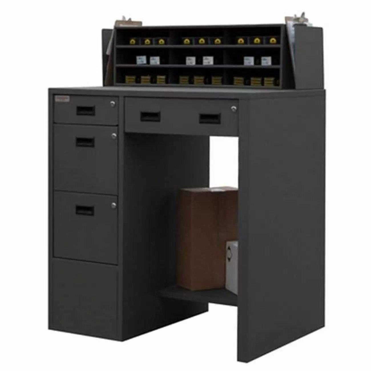 Durham SFWS-392955-95 16 Gauge Steel Stationary File Work Station Stand Up Desk Industrial Office