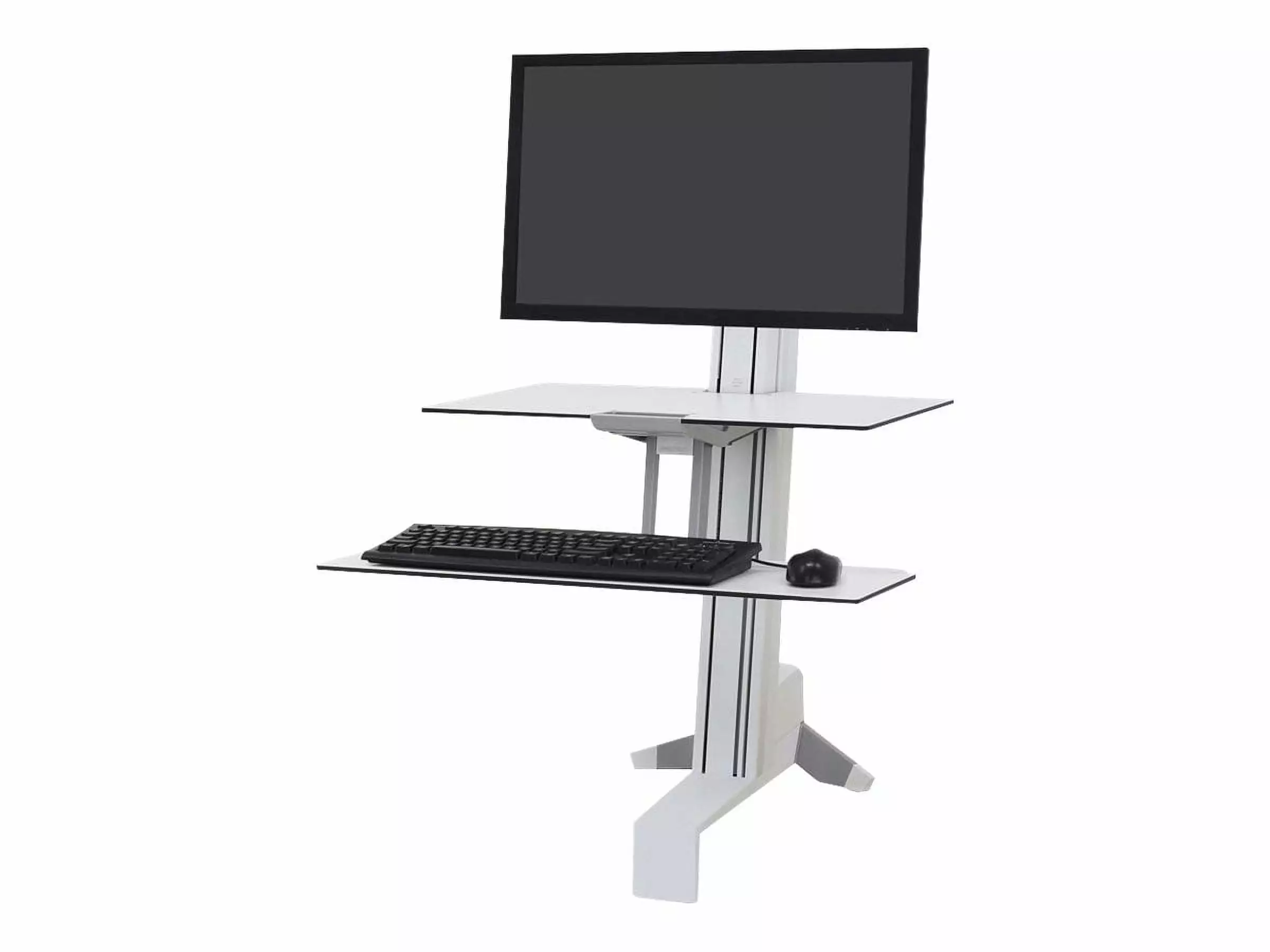 Ergotron WorkFit-S Single HD Workstation Standing Desk Keyboard Tray White