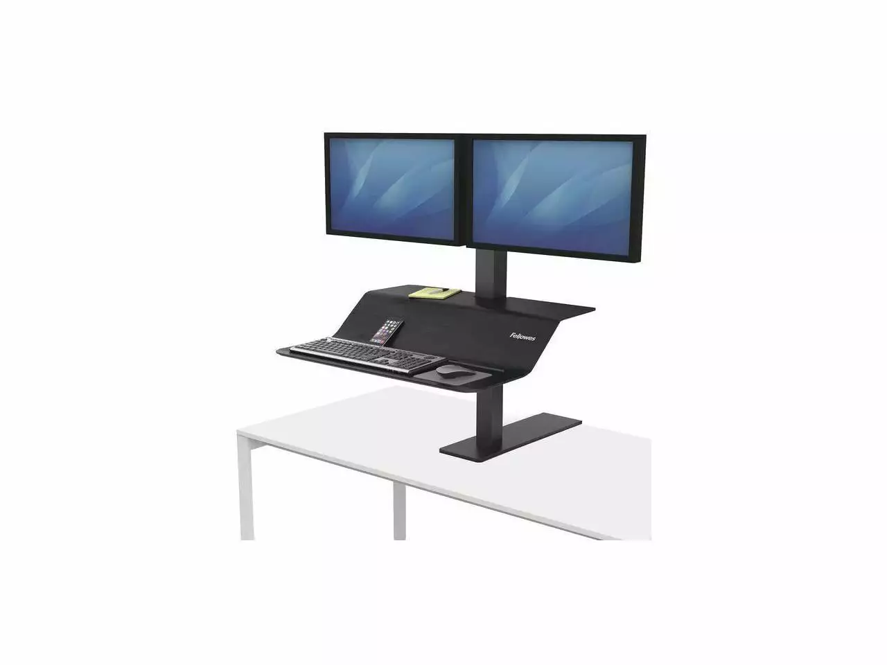 Fellowes 8082001 Lotus VE Sit Stand Workstation Black Portable Standing Desk