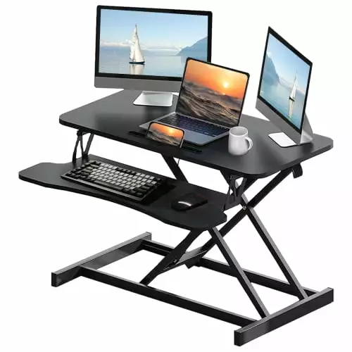 Home Office Height Adjustable Standing Desk Wide Keyboard Tray FHWMJZX