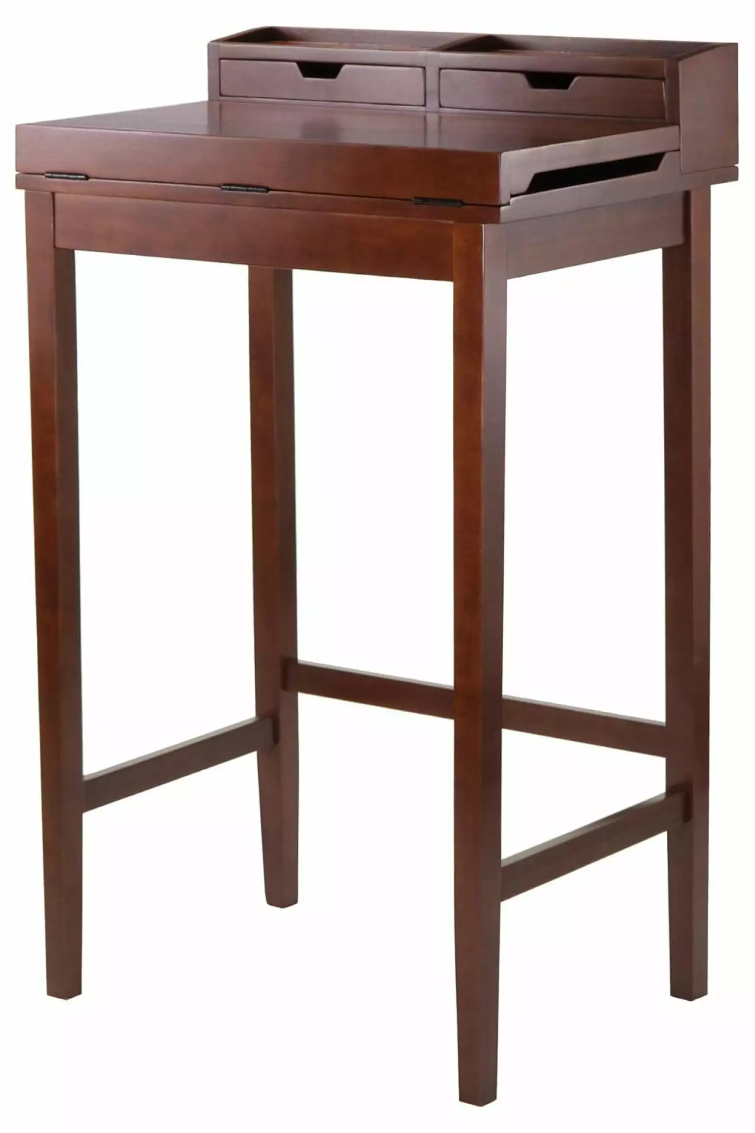 GpLuMy Walnut High Desk Writing Area and Hutch Home Office