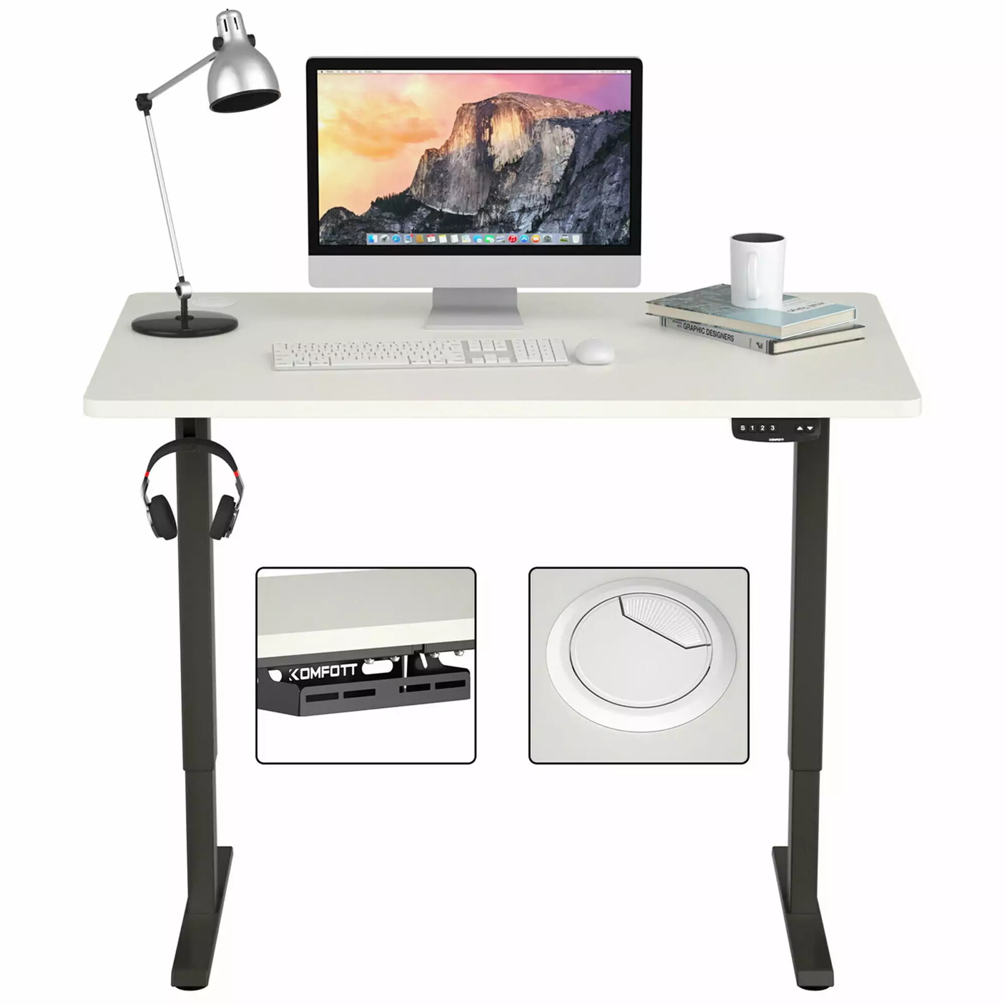 Gymax Electric Standing Desk Height Adjustable Sit to Stand Dual Motor Black