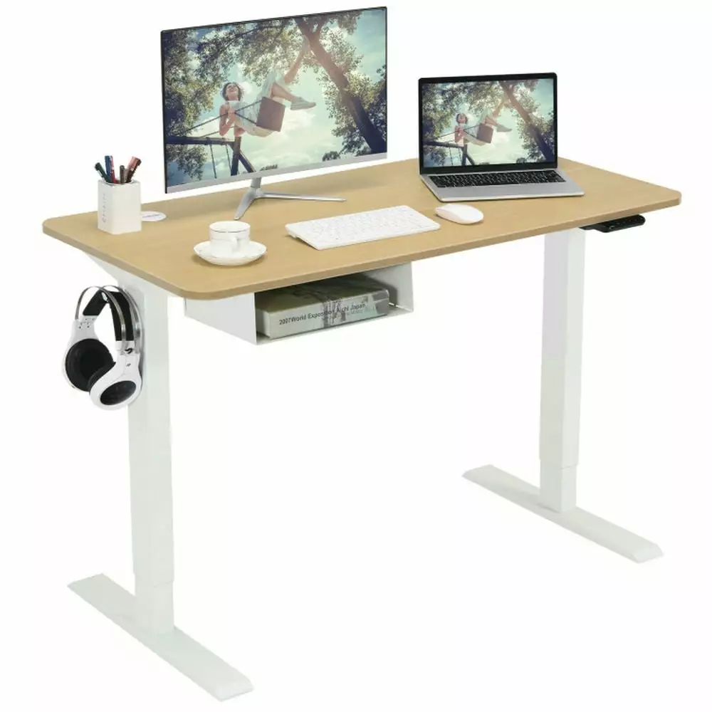 Kepooman Standing Desk Stand Home Office Workstation 48 Inches Electric Standing Adjustable Desk Control Panel and USB Por...
